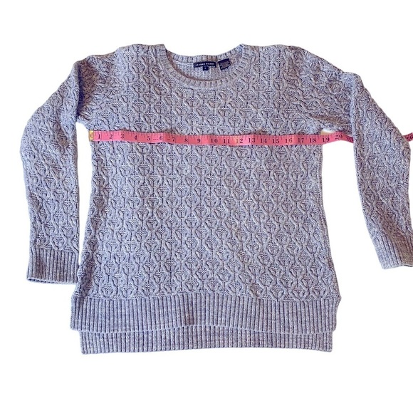 🌷Jeanne Pierre 100% Cotton Bluish Gray Woven Sweater Size Small - Picture 8 of 8
